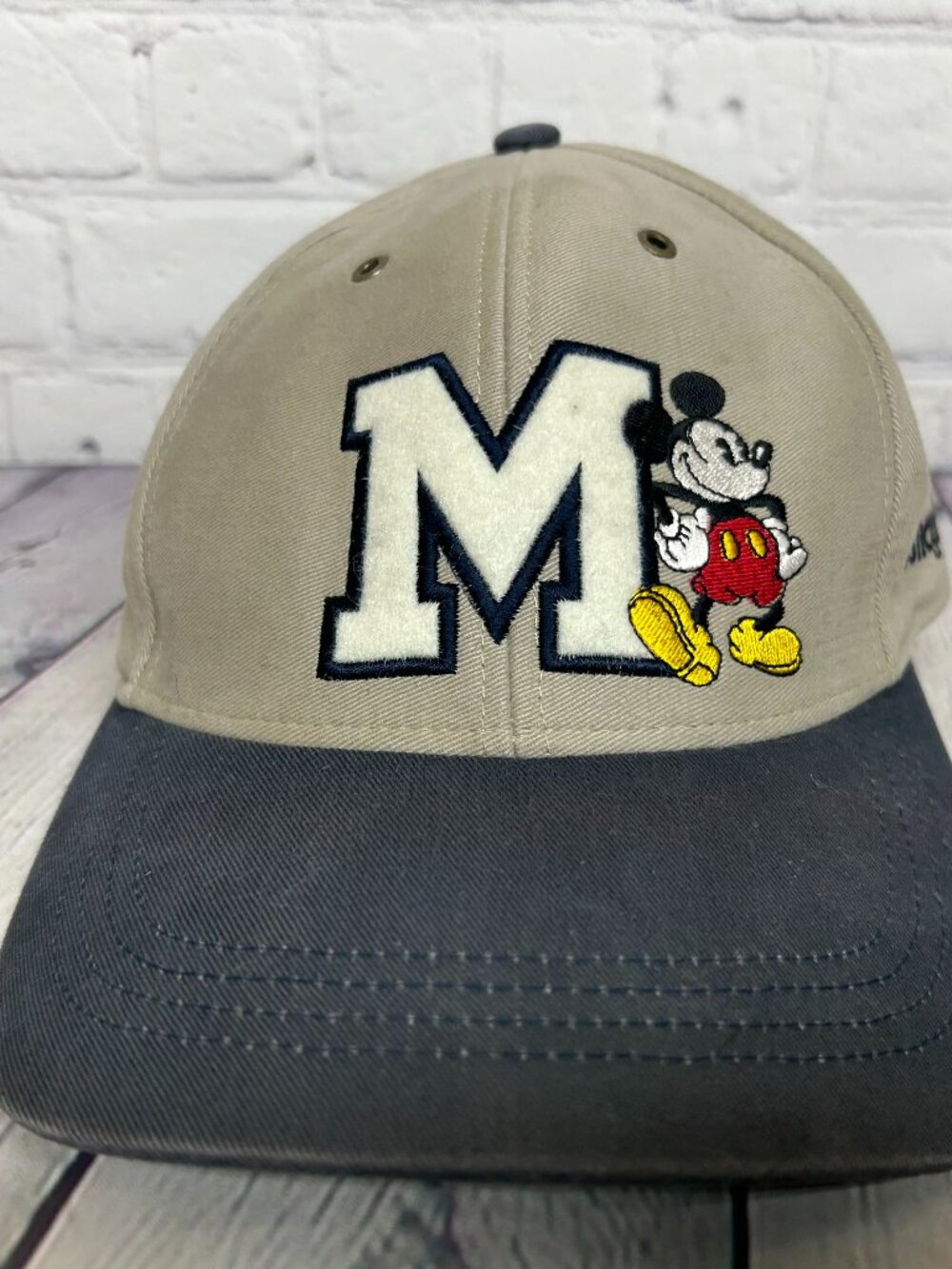 Vintage Mickey Mouse Hat Cap Strap Back Brown Disney Disneyland Goofy's Hat Co.